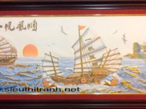 Tranh nhung kim sa -Thuận buồm xuôi gió-k029