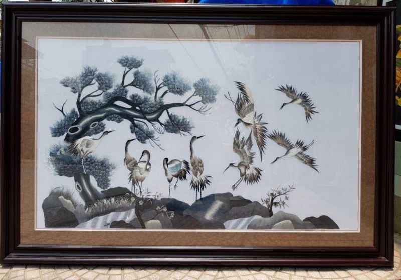 TRANH THÊU TAY TÙNG HẠC DIÊN NIÊN